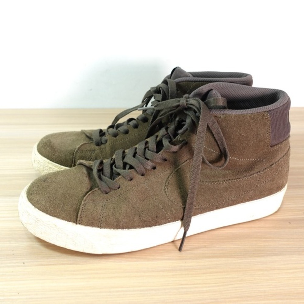 Nike Olive Brown Suede High-Top Sneakers